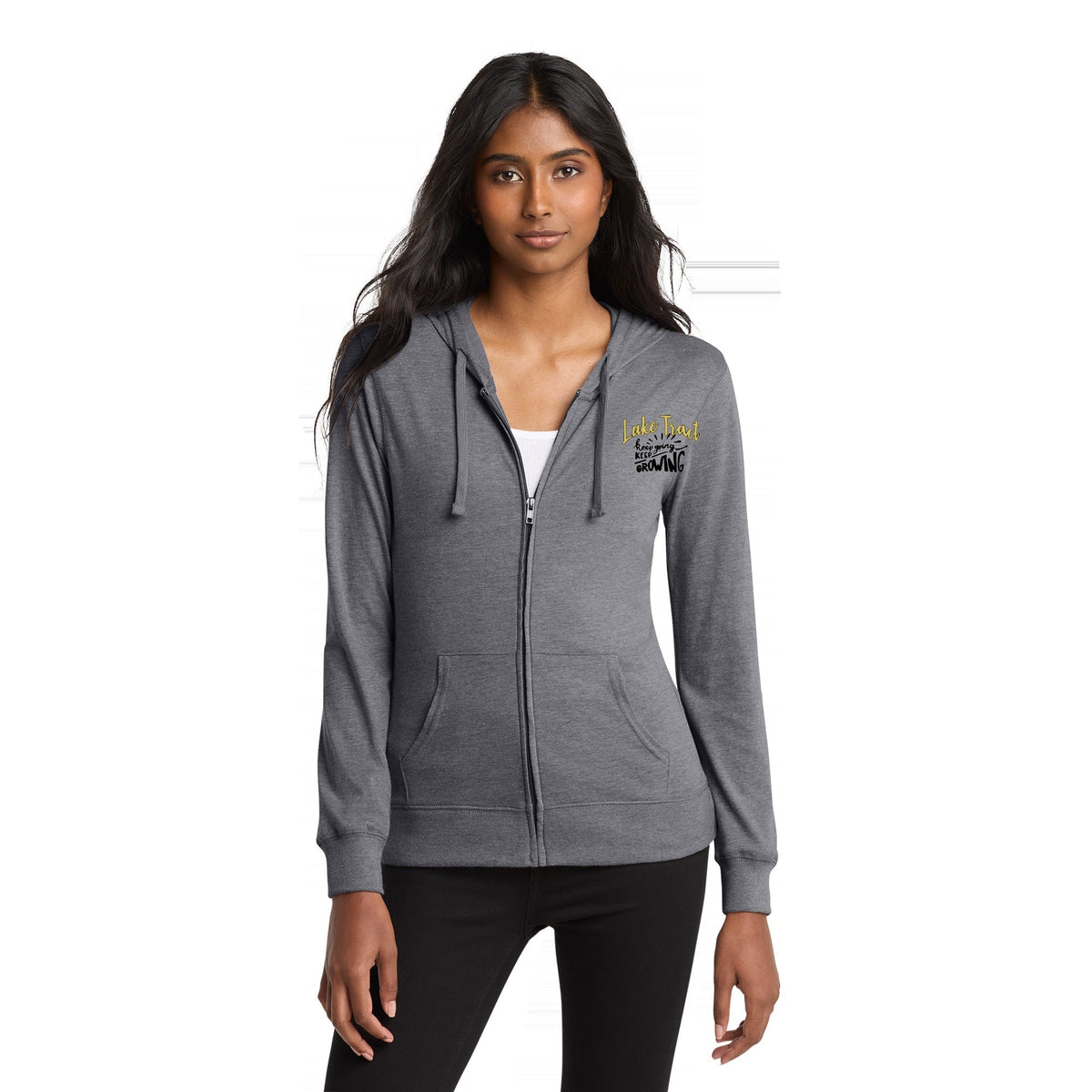 Lake Tract Women's Fitted Jersey Full-Zip Hoodie (DT2100)