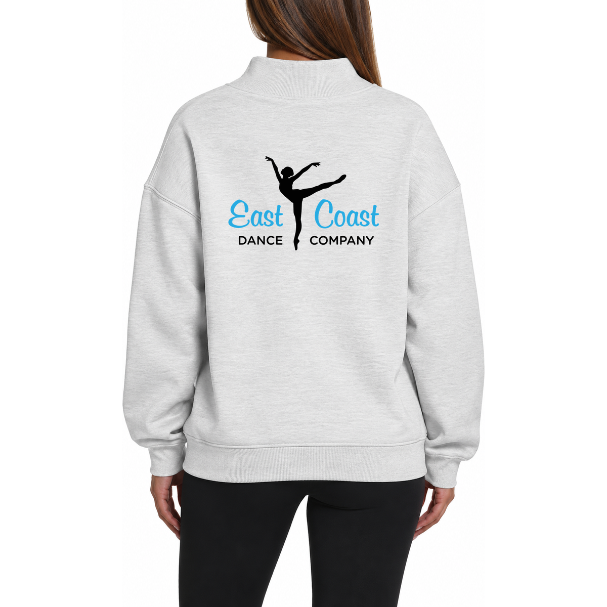 Mock Neck Hoodie Gray Logo3Black Back