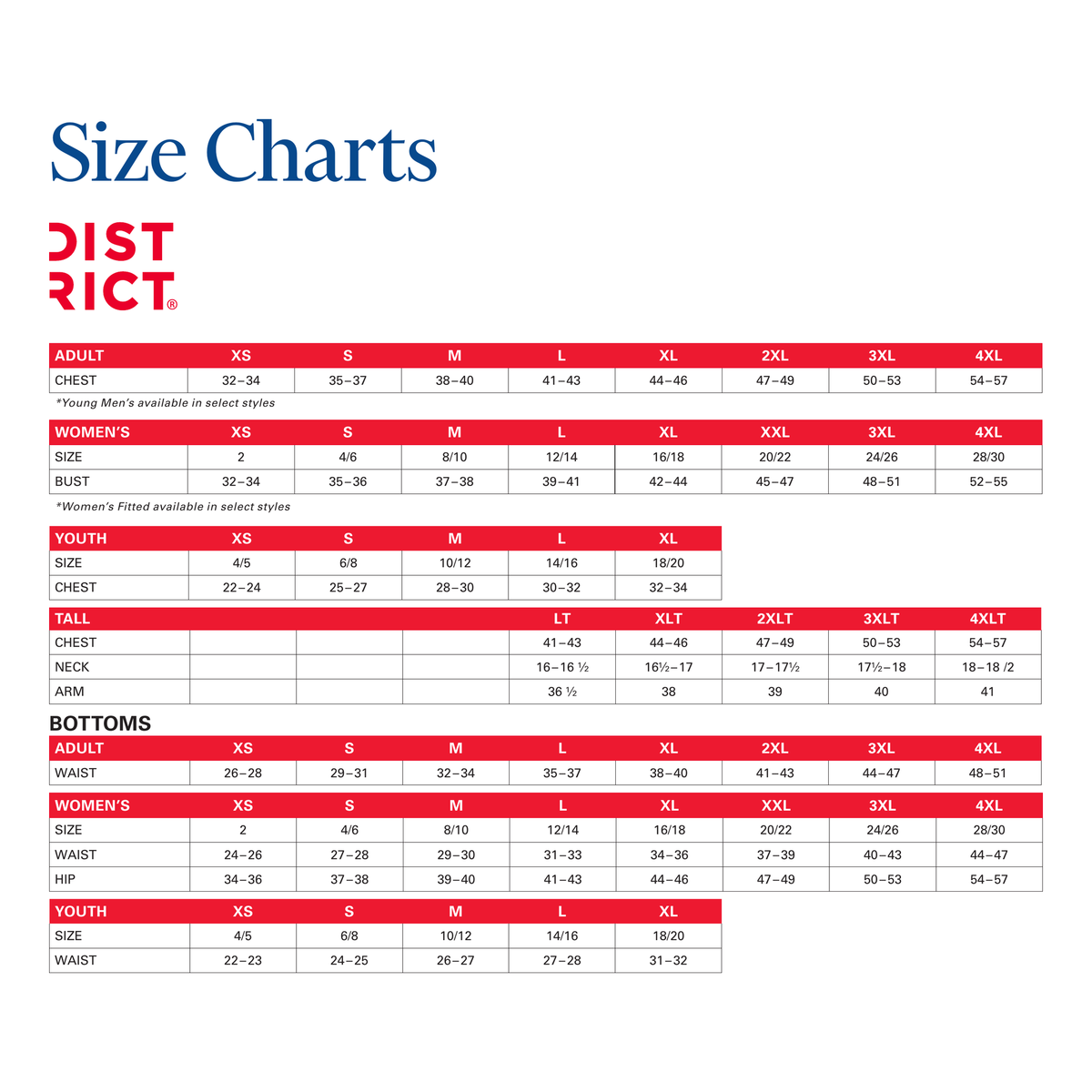 Size Chart - District