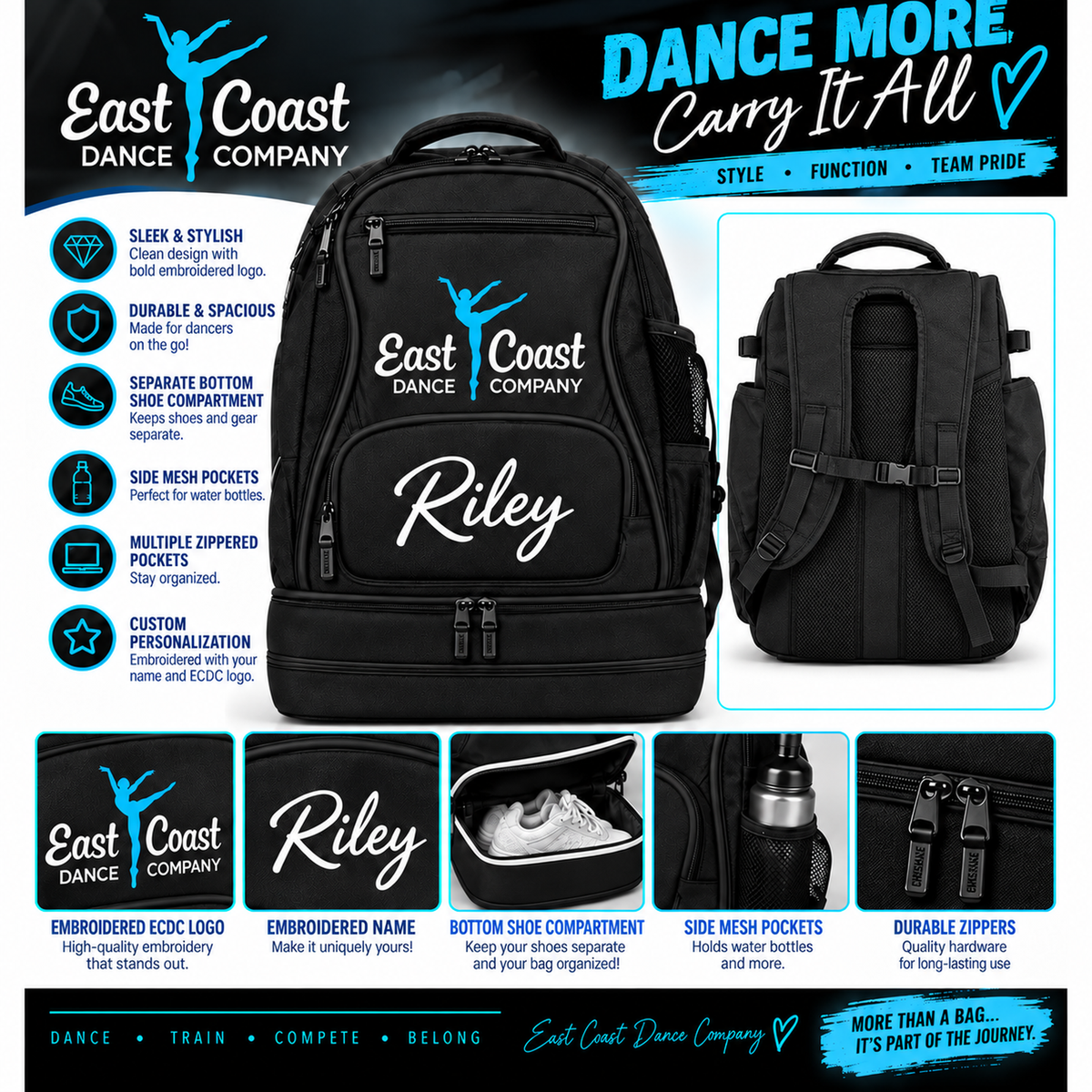 ECDC Team Backpack Black